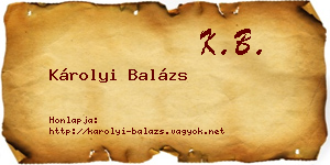 Károlyi Balázs névjegykártya