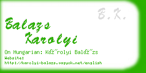 balazs karolyi business card